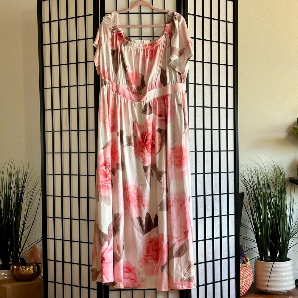 XPlusWear Rose Floral Maxi Dress – Size 3X
